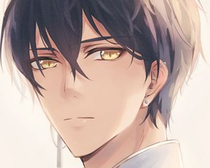 Preview wallpaper guy, earrings, glance, anime