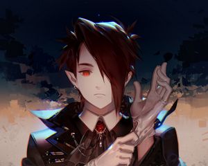 Preview wallpaper guy, elf, gloves, anime, art