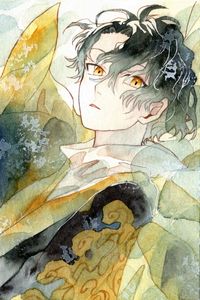 Preview wallpaper guy, eyes, hair, watercolor, anime