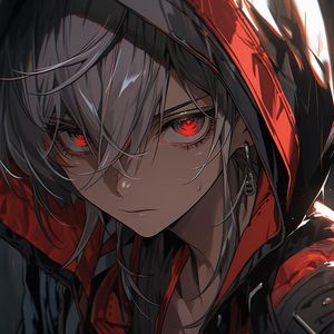 Preview wallpaper guy, eyes, hood, art, anime