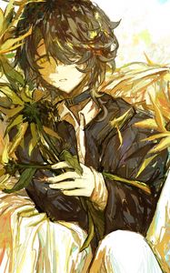 Preview wallpaper guy, flowers, anime, art