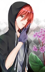 Preview wallpaper guy, gesture, glove, flowers, anime