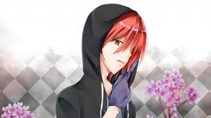 Preview wallpaper guy, gesture, glove, flowers, anime