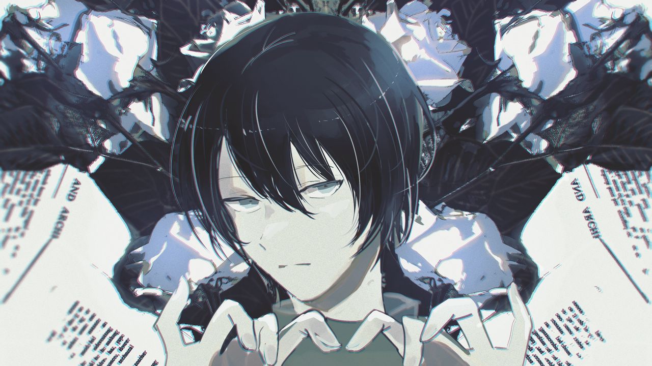 Wallpaper guy, gesture, heart, anime