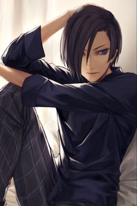 Preview wallpaper guy, glance, anime