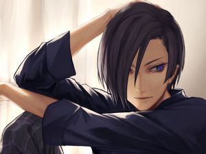 Preview wallpaper guy, glance, anime