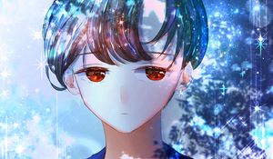 Preview wallpaper guy, glance, anime, art, blue