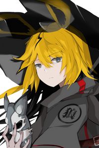 Preview wallpaper guy, glance, anime, yellow, gray