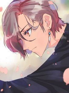 Preview wallpaper guy, glance, earrings, anime, art, cartoon