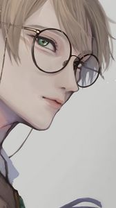 Preview wallpaper guy, glance, glasses, anime, art