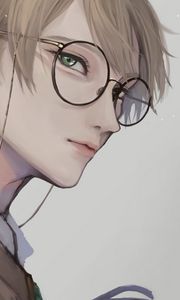 Preview wallpaper guy, glance, glasses, anime, art