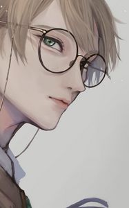 Preview wallpaper guy, glance, glasses, anime, art