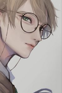 Preview wallpaper guy, glance, glasses, anime, art