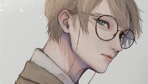 Preview wallpaper guy, glance, glasses, anime, art