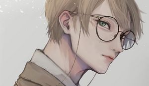 Preview wallpaper guy, glance, glasses, anime, art