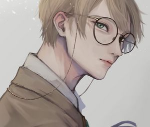 Preview wallpaper guy, glance, glasses, anime, art