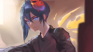 Preview wallpaper guy, glance, mask, anime, art, cartoon