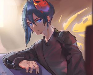 Preview wallpaper guy, glance, mask, anime, art, cartoon