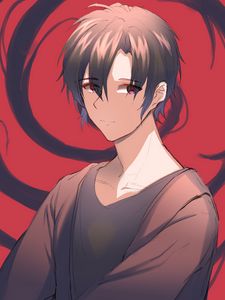 Preview wallpaper guy, glance, smile, anime, art
