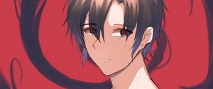 Preview wallpaper guy, glance, smile, anime, art