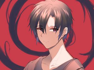 Preview wallpaper guy, glance, smile, anime, art
