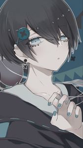 Preview wallpaper guy, glance, style, anime, art, blue