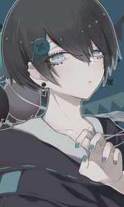 Preview wallpaper guy, glance, style, anime, art, blue