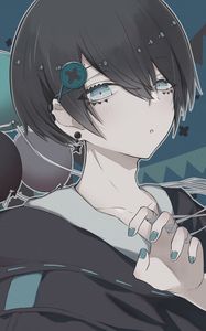 Preview wallpaper guy, glance, style, anime, art, blue