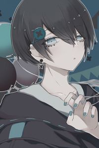 Preview wallpaper guy, glance, style, anime, art, blue