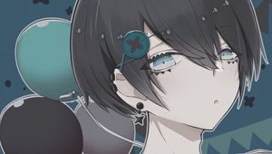 Preview wallpaper guy, glance, style, anime, art, blue