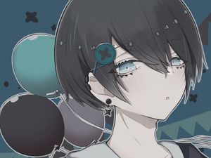 Preview wallpaper guy, glance, style, anime, art, blue