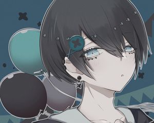 Preview wallpaper guy, glance, style, anime, art, blue