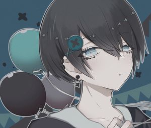 Preview wallpaper guy, glance, style, anime, art, blue