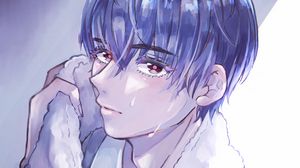 Preview wallpaper guy, glance, tears, sad, anime, art