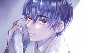 Preview wallpaper guy, glance, tears, sad, anime, art