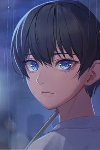 Preview wallpaper guy, glance, umbrella, anime, art