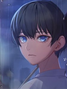 Preview wallpaper guy, glance, umbrella, anime, art