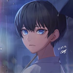 Preview wallpaper guy, glance, umbrella, anime, art