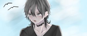 Preview wallpaper guy, glasses, choker, anime, art