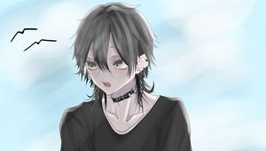 Preview wallpaper guy, glasses, choker, anime, art