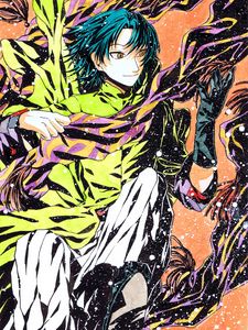 Preview wallpaper guy, gloves, snow, watercolor, anime