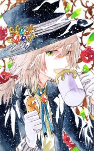 Preview wallpaper guy, hat, watercolor, anime