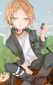 Preview wallpaper guy, headphones, cute, anime