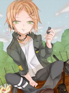 Preview wallpaper guy, headphones, cute, anime