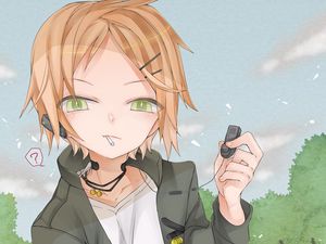 Preview wallpaper guy, headphones, cute, anime