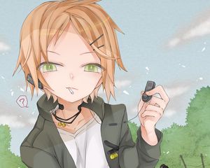 Preview wallpaper guy, headphones, cute, anime
