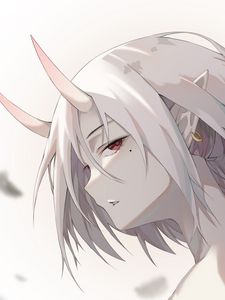 Preview wallpaper guy, horns, demon, anime, light