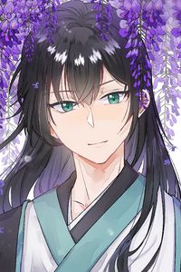 Preview wallpaper guy, kimono, flowers, anime, art