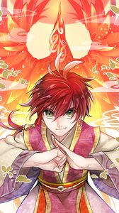 Preview wallpaper guy, kimono, gesture, smile, phoenix, anime