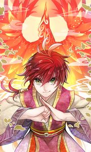 Preview wallpaper guy, kimono, gesture, smile, phoenix, anime